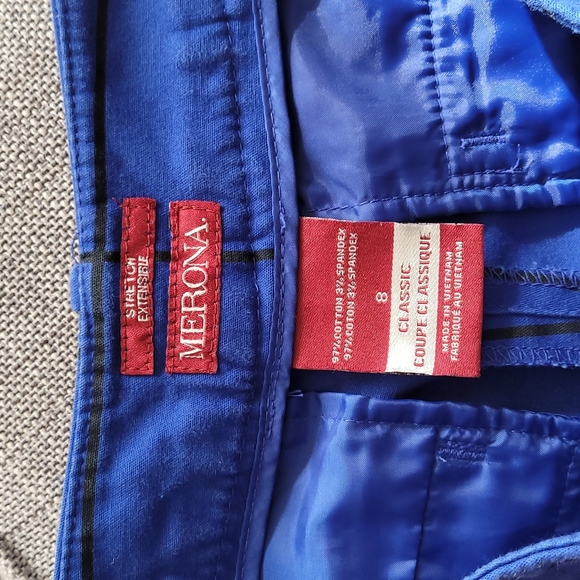 MERONA classic pants royal blue ad black. Sz 8 - Picture 7 of 7